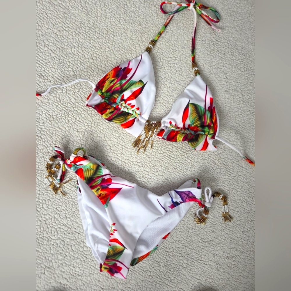 EUCTropical Print Bikini Set, SIZE XS/S
